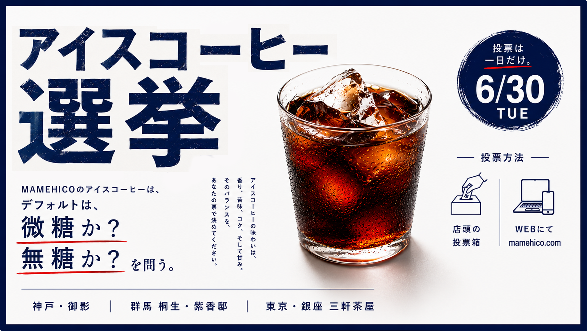 アイスコーヒー選挙
微糖か?無糖か?